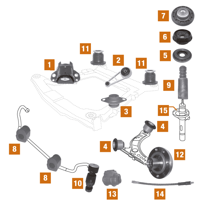 SUPPORT MOTEUR AR-CLIO2 1.2 D4F 98-