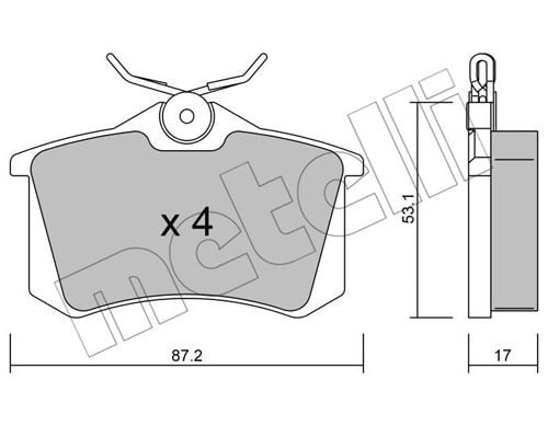 Jeux De Patin Arriere AUDI A1-A2-A3-A4 VW CADDY III GOLF 5-6 CITROËN C3-C4-C5 BERLINGO