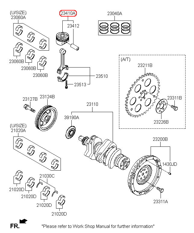 Jeux De Piston 4 Cylindre et axes Kia Picanto - I10 - Kia Rio